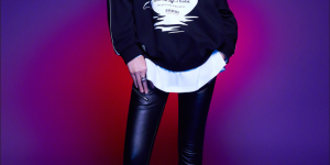 The sweatshirt and skirt paired with a round head look very girly (not pretending to be young, but really young)