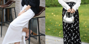 T-shirt + wide-leg pants are too ordinary (wearing a shirt + skirt is elegant and feminine)
