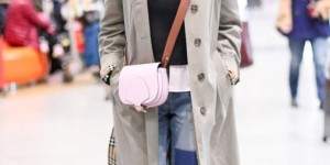 The sweatshirt paired with high-waisted pants shows off the long legs (this ratio is not inferior to that of the supermodel’s ex-boyfriend)