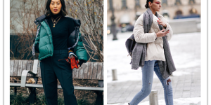 Which one looks better, the dropped shoulder style or the normal style (it looks much better to show off the long legs and look more elegant than wearing a long style)