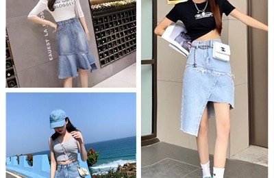 T-shirt and denim skirt (how to match it so as not to look like a passerby)