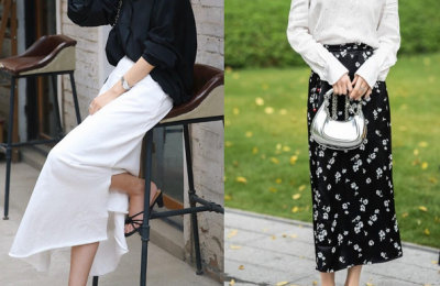 T-shirt + wide-leg pants are too ordinary (wearing a shirt + skirt is elegant and feminine)